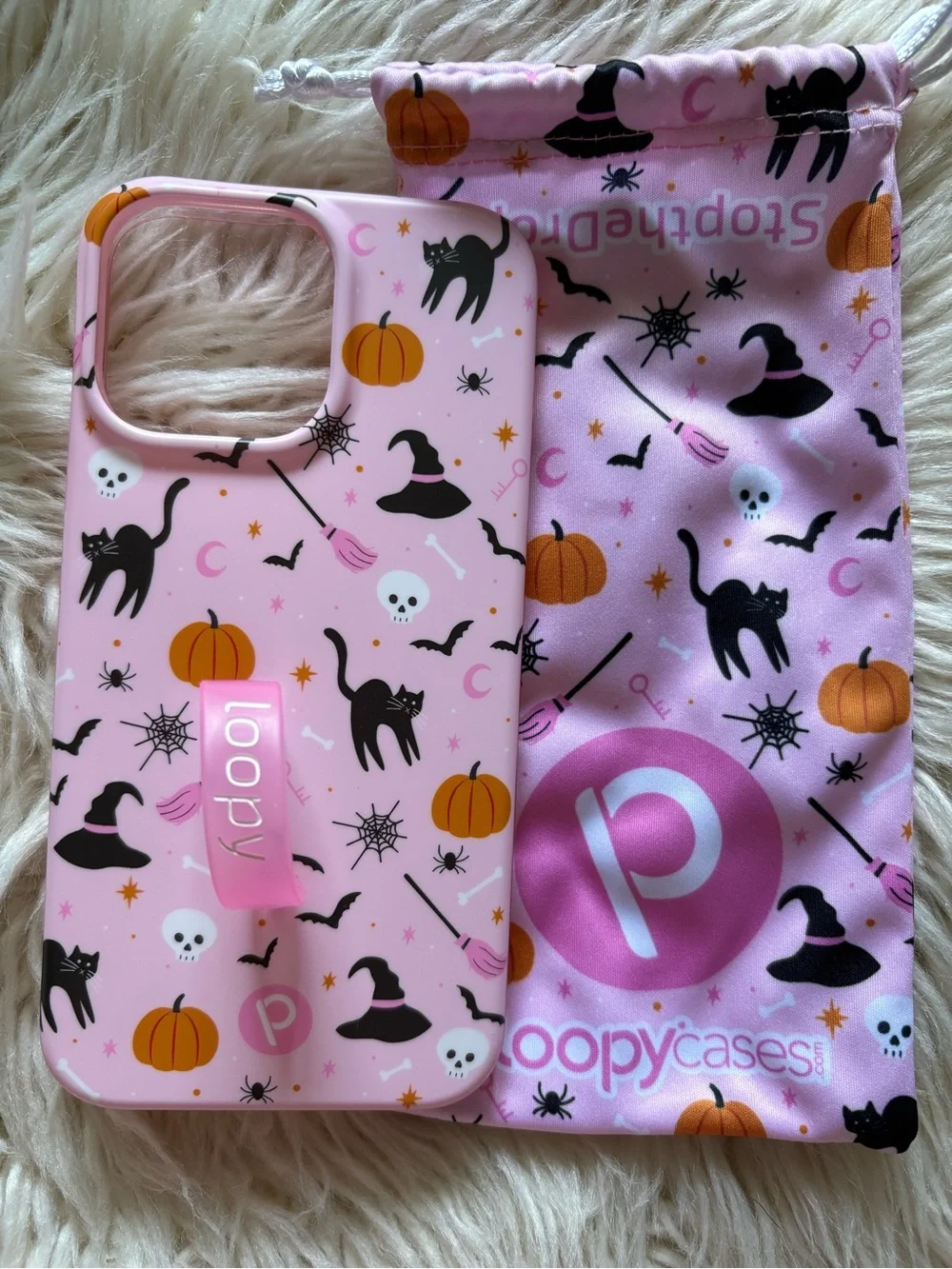 Loopy Case Witchy Wonder Halloween Pink Pumpkins Black Cats iPhone 14 Pro Max